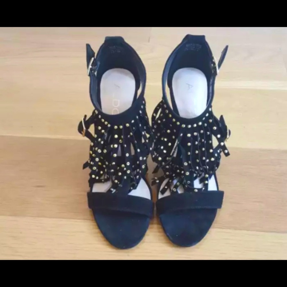 ALDO GLELIAN T-Strap and Fringe Sandals